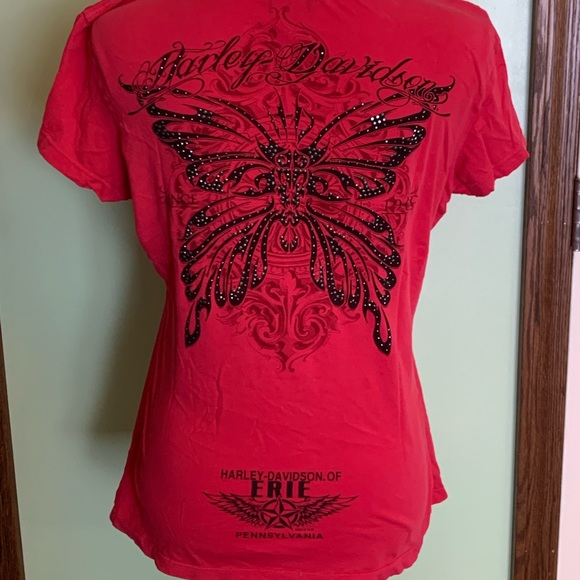 Harley Davidson short sleeve red size L - Picture 2 of 2